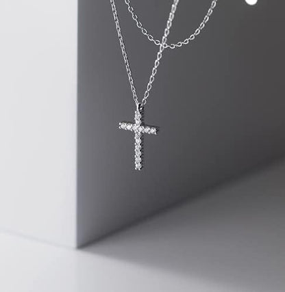 Collar Cruz Plata 925 Brillante MK27