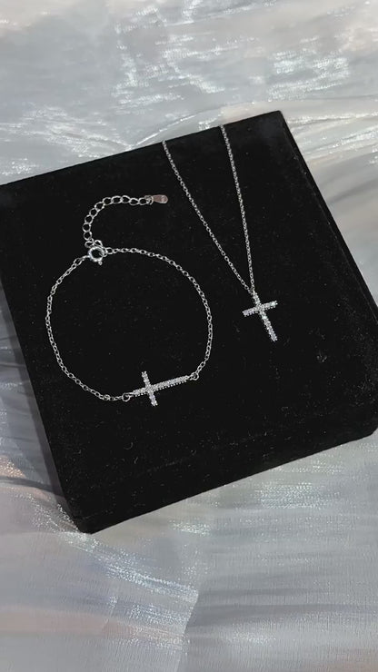 Collar Cruz Plata 925 Brillante MK27